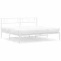 Metal bed frame with white headboard 183x213 cm by , Beds and slatted bases - Ref: Foro24-372331, Price: 97,61 €, Discount: %