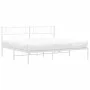 Metal bed frame with white headboard 183x213 cm by , Beds and slatted bases - Ref: Foro24-372331, Price: 97,61 €, Discount: %