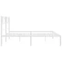 Metal bed frame with white headboard 183x213 cm by , Beds and slatted bases - Ref: Foro24-372331, Price: 97,61 €, Discount: %