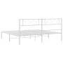 Metal bed frame with white headboard 183x213 cm by , Beds and slatted bases - Ref: Foro24-372331, Price: 97,61 €, Discount: %