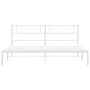 White metal bed frame with headboard 200x200 cm by , Beds and slatted bases - Ref: Foro24-372333, Price: 101,46 €, Discount: %