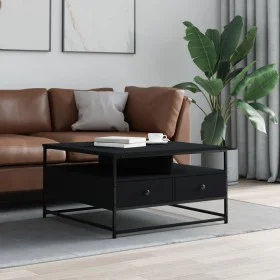 Black engineered wood coffee table 80x80x45 cm by , Coffee table - Ref: Foro24-835289, Price: 98,09 €, Discount: %