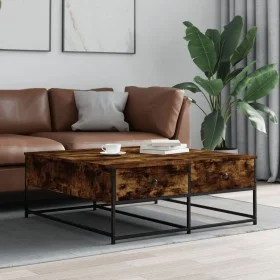 Couchtisch aus geräuchertem Eichenholzwerkstoff, 100 x 99 x 40 cm von , Couchtisch - Ref: Foro24-835296, Preis: 74,71 €, Raba...
