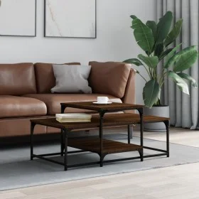 Brown oak engineered wood coffee table 102x60x45 cm by , Coffee table - Ref: Foro24-835318, Price: 45,86 €, Discount: %