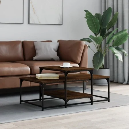 Brown oak engineered wood coffee table 102x60x45 cm by , Coffee table - Ref: Foro24-835318, Price: 45,86 €, Discount: %