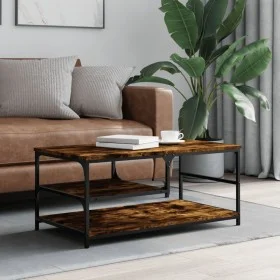 Smoked oak engineered wood coffee table 90x49x40 cm by , Coffee table - Ref: Foro24-835311, Price: 54,58 €, Discount: %