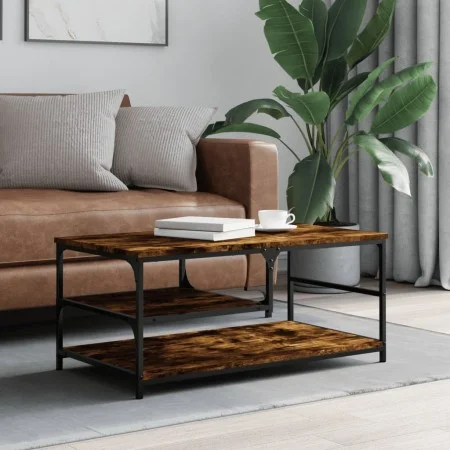 Smoked oak engineered wood coffee table 90x49x40 cm by , Coffee table - Ref: Foro24-835311, Price: 54,58 €, Discount: %