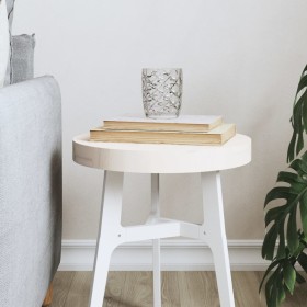 Tablero de mesa redondo madera maciza de pino blanco Ø30x3 cm