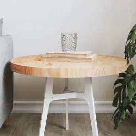 Round solid pine wood table top Ø50x3 cm by , Table tops - Ref: Foro24-833661, Price: 35,92 €, Discount: %