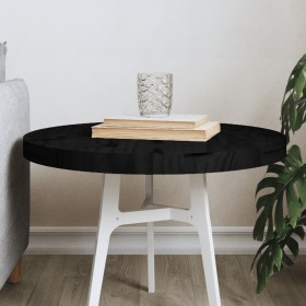 Tablero de mesa redondo madera maciza de pino negro Ø50x3 cm