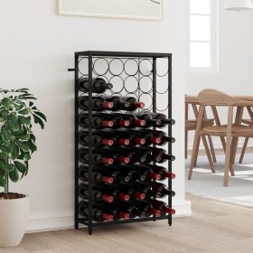 Weinregal für 45 Flaschen, schwarzes Schmiedeeisen, 54 x 18 x 100 cm von , Weinregale - Ref: Foro24-358367, Preis: 88,34 €, R...