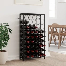 Wine rack for 45 bottles black wrought iron 54x18x100 cm by , Wine racks - Ref: Foro24-358367, Price: 104,83 €, Discount: %