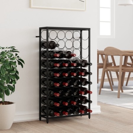 Weinregal für 45 Flaschen, schwarzes Schmiedeeisen, 54 x 18 x 100 cm von , Weinregale - Ref: Foro24-358367, Preis: 88,34 €, R...