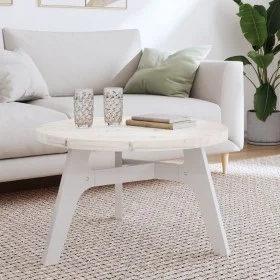 Runde Tischplatte aus massivem weißem Kiefernholz Ø70x3 cm von , Tischplatten - Ref: Foro24-833668, Preis: 68,07 €, Rabatt: %