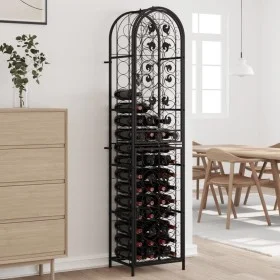 Wine rack for 73 bottles black wrought iron 45x36x200 cm by , Wine racks - Ref: Foro24-358371, Price: 193,67 €, Discount: %