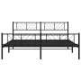 Bettgestell mit Kopf- und Fußteil aus schwarzem Metall, 180 x 200 cm von , Betten und Lattenroste - Ref: Foro24-372201, Preis...