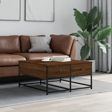 Oak brown engineered wood coffee table 80x80x40 cm by , Coffee table - Ref: Foro24-835358, Price: 45,11 €, Discount: %