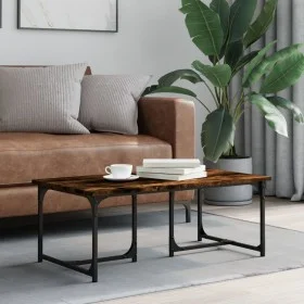 Mesa de centro madera contrachapada roble ahumado 90x50x35 cm de , Mesas de centro - Ref: Foro24-835401, Precio: 49,94 €, Des...