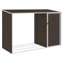 Brauner Gartenschuppen aus verzinktem Stahl für Brennholz, 245 x 98 x 159 cm von , Schuppen - Ref: Foro24-46296, Preis: 153,5...