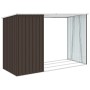 Brauner Gartenschuppen aus verzinktem Stahl für Brennholz, 245 x 98 x 159 cm von , Schuppen - Ref: Foro24-46296, Preis: 159,8...