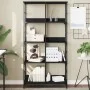 Estantería de madera de ingeniería negra 78,5x33x153 cm de , Librerías y estanterías - Ref: Foro24-835254, Precio: 59,34 €, D...