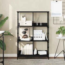 Black engineered wood shelf 78.5x33x117.5 cm by , Bookcases and shelves - Ref: Foro24-835249, Price: 66,11 €, Discount: %