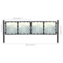 Puerta de valla de jardín negra 300x125 cm de vidaXL, Puertas de jardín - Ref: Foro24-141690, Precio: 302,71 €, Descuento: %
