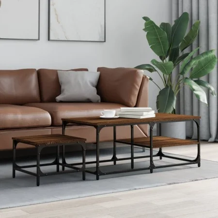 Stapelbare Couchtische, 2 Stück, Holzwerkstoff, braune Eiche von , Couchtisch - Ref: Foro24-835398, Preis: 46,48 €, Rabatt: %