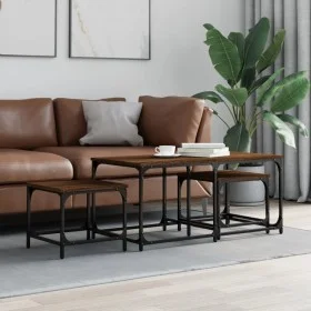 Stapelbare Couchtische, 3-teilig, Holzwerkstoff, braune Eiche von , Couchtisch - Ref: Foro24-835393, Preis: 54,62 €, Rabatt: %