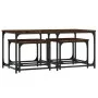 Stapelbare Couchtische, 3-teilig, aus Holzwerkstoff, geräucherte Eiche von , Couchtisch - Ref: Foro24-835391, Preis: 73,33 €,...