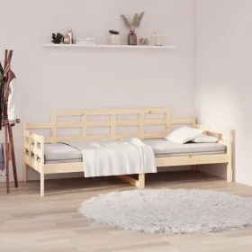 Solid pine wood sofa bed 90x200 cm by , Beds and slatted bases - Ref: Foro24-820327, Price: 84,11 €, Discount: %