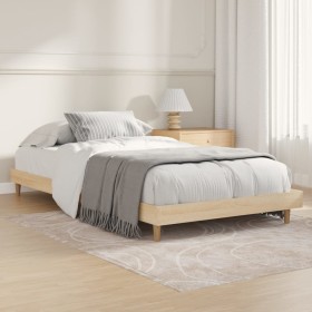 Sonoma oak engineered wood bed frame 90x200 cm by , Beds and slatted bases - Ref: Foro24-832064, Price: 87,74 €, Discount: %