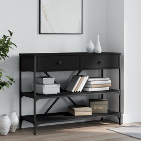 Console table with drawers and shelves black engineered wood by , Side tables - Ref: Foro24-833403, Price: 103,79 €, Discount: %