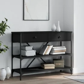 Mesa consola con cajones y estantes madera de ingeniería negro de , Mesas auxiliares - Ref: Foro24-833403, Precio: 101,81 €, ...