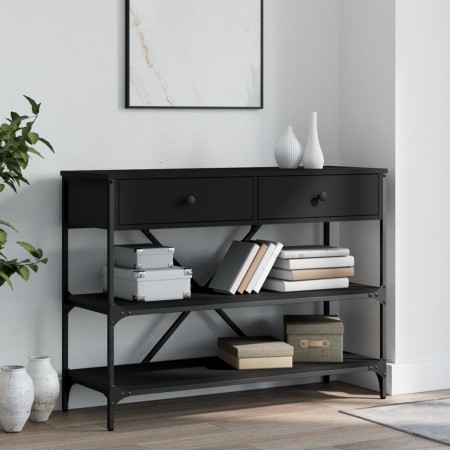 Console table with drawers and shelves black engineered wood by , Side tables - Ref: Foro24-833403, Price: 103,79 €, Discount: %