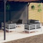 Muebles de jardín 8 pzas con cojines antracita madera de pino