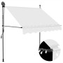Toldo manual retráctil con LED crema 200 cm