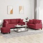 3-teilige Sofagarnitur aus rotem Kunstleder mit Kissen von , Sofas - Ref: Foro24-3201396, Preis: 539,32 €, Rabatt: %