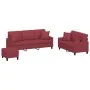 Red synthetic leather 3-piece sofa set with cushions by , Sofas - Ref: Foro24-3201396, Price: 533,99 €, Discount: %