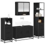 Juego de muebles de baño 4 pcs Roble Negro Madera contrachapada