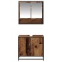 Juego de muebles de baño con estante 2 pcs Madera Vieja