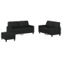 3-piece black synthetic leather sofa set with cushions by , Sofas - Ref: Foro24-3201363, Price: 478,02 €, Discount: %
