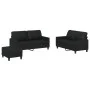 3-piece black synthetic leather sofa set with cushions by , Sofas - Ref: Foro24-3201363, Price: 455,54 €, Discount: %