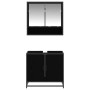 Juego de muebles de baño 2 pcs Roble Negro Madera contrachapada