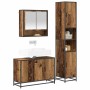 Juego de muebles de baño con estante 3 pcs Madera Vieja