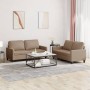 Cappuccino synthetic leather 2-piece sofa set with cushions by , Sofas - Ref: Foro24-3201412, Price: 393,47 €, Discount: %