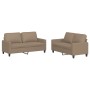 Cappuccino synthetic leather 2-piece sofa set with cushions by , Sofas - Ref: Foro24-3201412, Price: 393,47 €, Discount: %