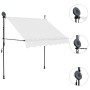 Toldo manual retráctil con LED crema 200 cm