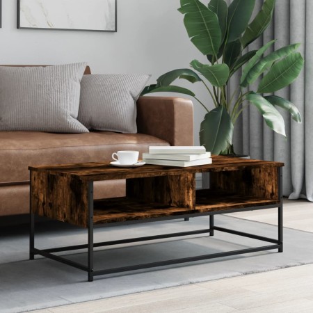 Smoked oak engineered wood coffee table 100x51x40 cm by , Coffee table - Ref: Foro24-835351, Price: 56,28 €, Discount: %