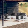 Muebles de jardín 9 pzas con cojines antracita madera de pino